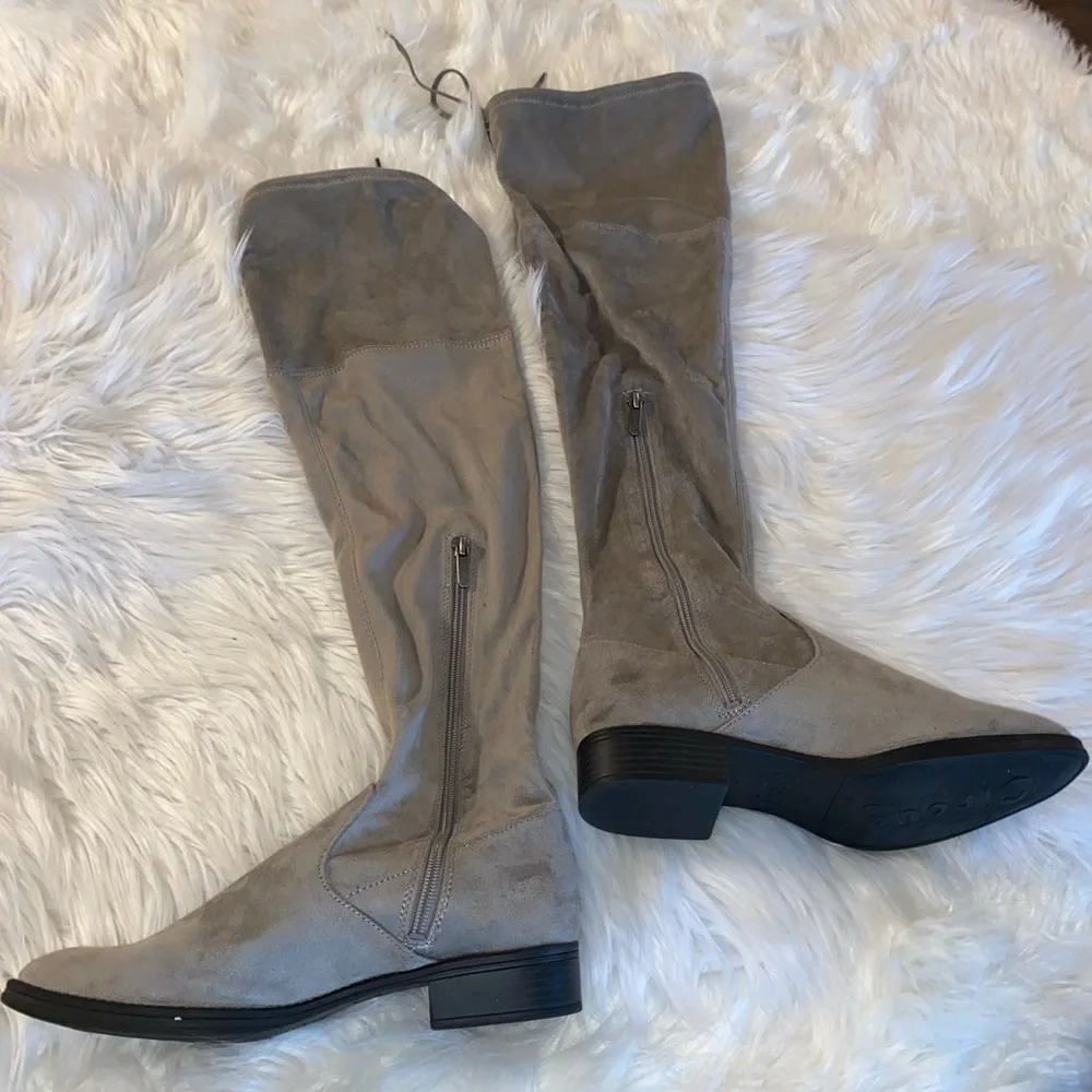 Sam Edelman 9 gray Peyton style over the knee boot faux suede